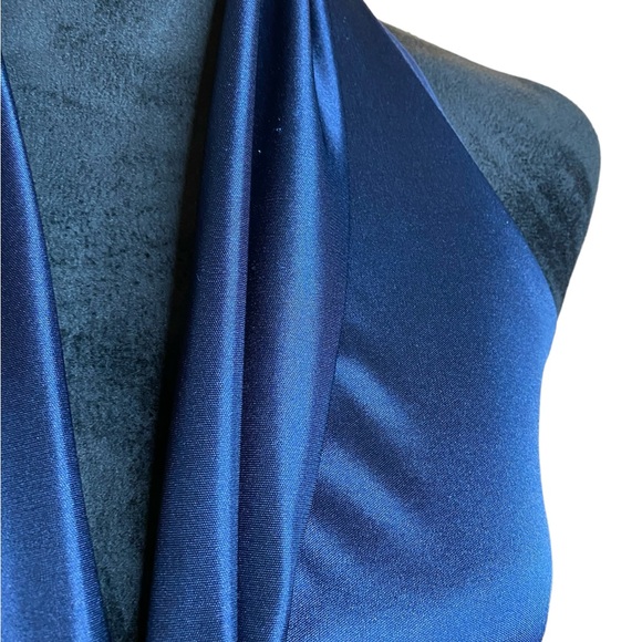 Cache Vintage  Blue Halter Dress Tea Length‎ Size 8 - Picture 12 of 16